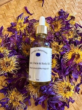 Chrissy’s Botanicals Blue Lotus & Moringa Hair, Face & Body Oil 2oz